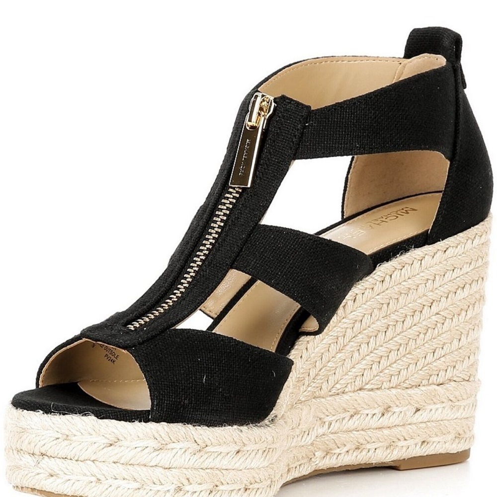 Michael Kors Damita Espadrille Platform Wedge Sandals- Navy 8.5